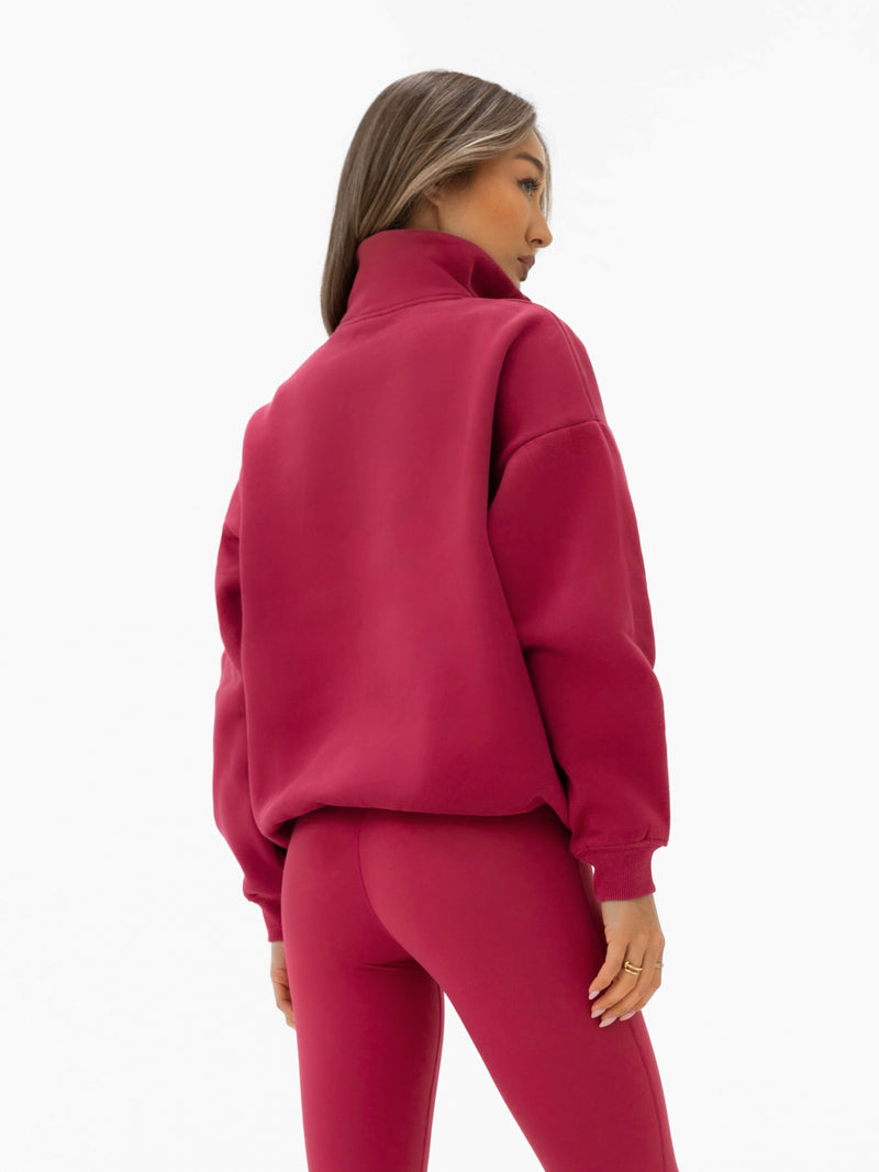 Heritage 1/4 Zip Jumper - Deep Pink