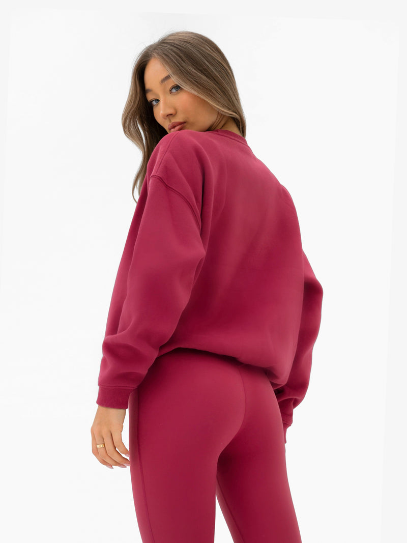 Varsity Oversized Jumper - Deep Pink