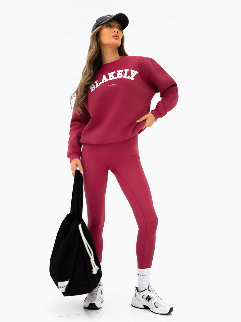 Varsity Oversized Jumper - Deep Pink