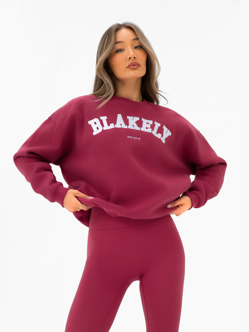 Varsity Oversized Jumper - Deep Pink