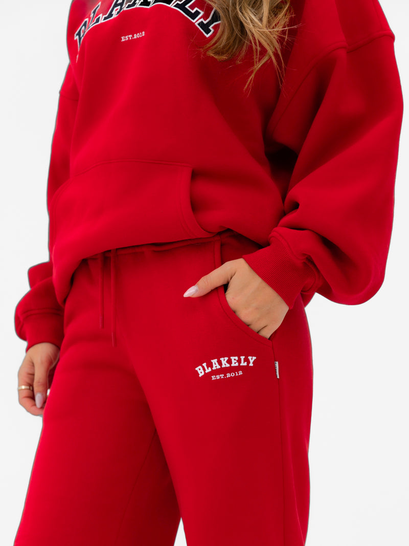 Heritage Wide Leg Sweatpants - Chilli Red