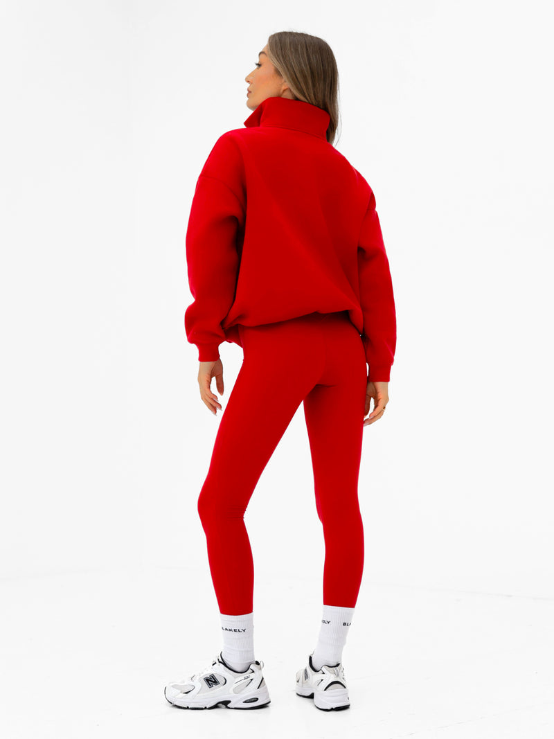 Heritage 1/4 Zip Jumper - Chilli Red