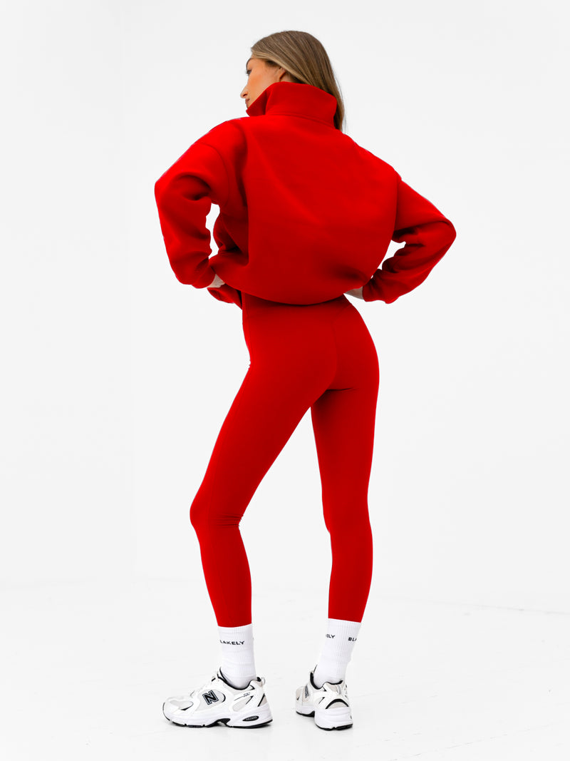 Heritage 1/4 Zip Jumper - Chilli Red