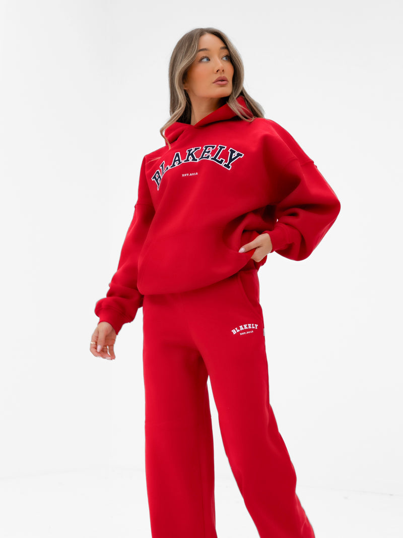 Heritage Wide Leg Sweatpants - Chilli Red