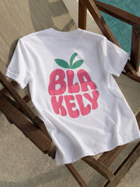 Raspberry Bubble Print Oversized T-Shirt - Weiß