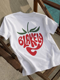 Strawberry Bubble Print Oversized T-Shirt - White