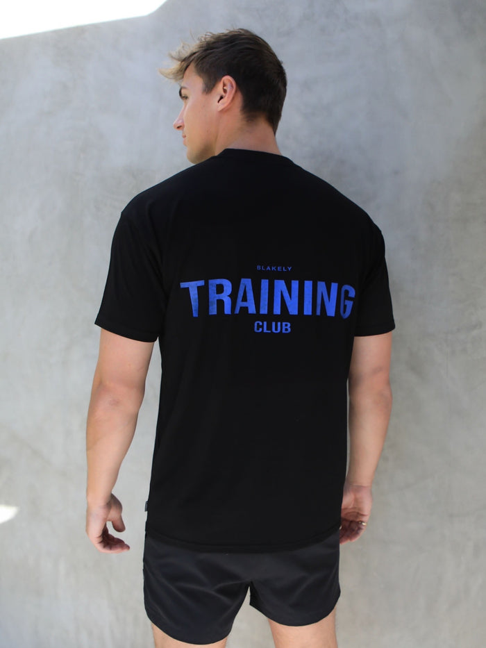 Relaxed Training T-Shirt - Black & Blue