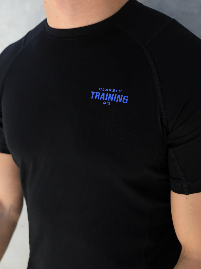 Slim Training T-Shirt - Black & Blue