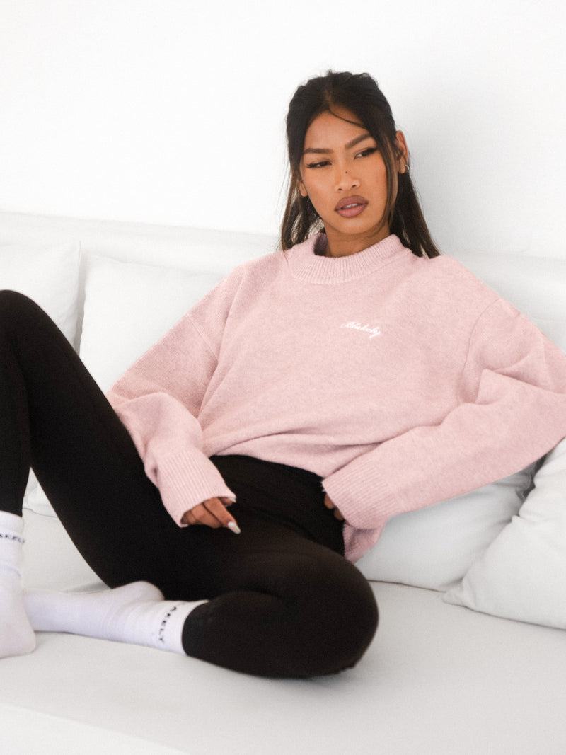 Oversized Knitted Jumper - Marshmallow-Rosa
