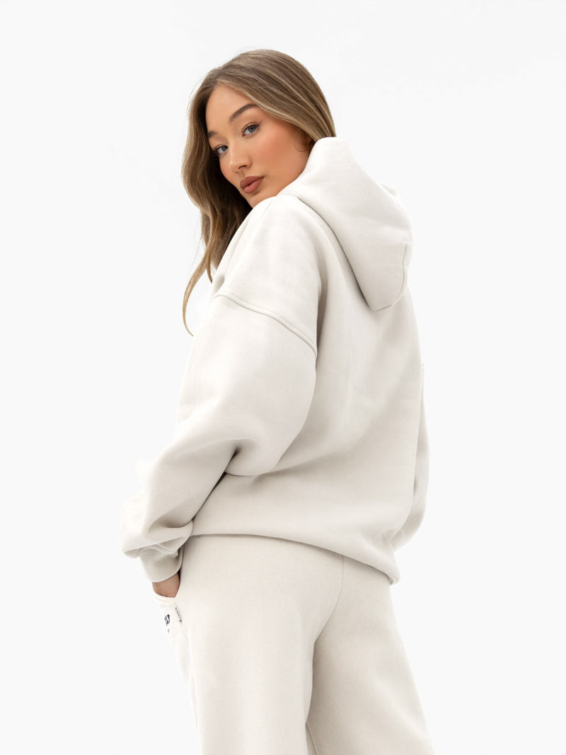 Varsity Oversized Hoodie - Chalk