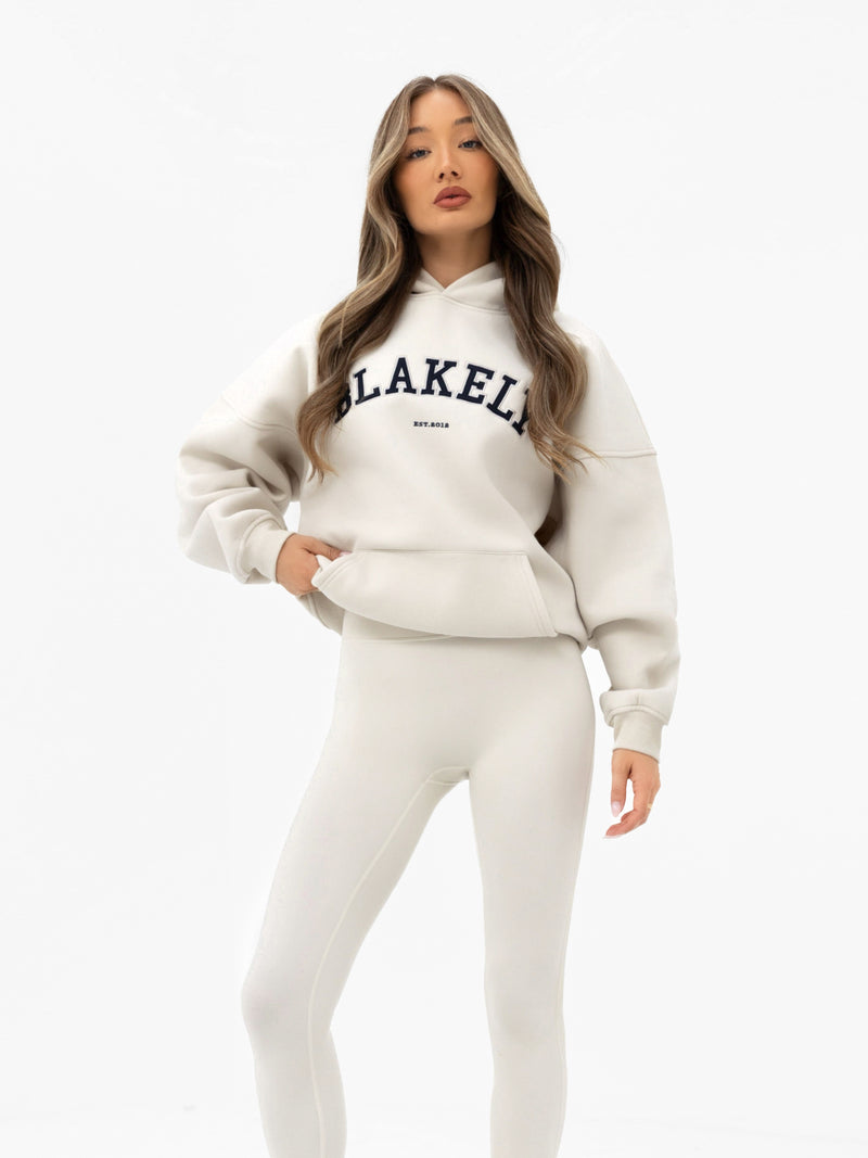 Varsity Oversized Hoodie - Chalk