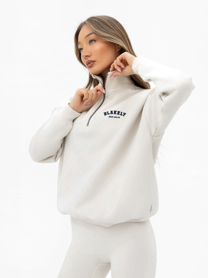 Heritage 1/4 Zip Jumper - Chalk