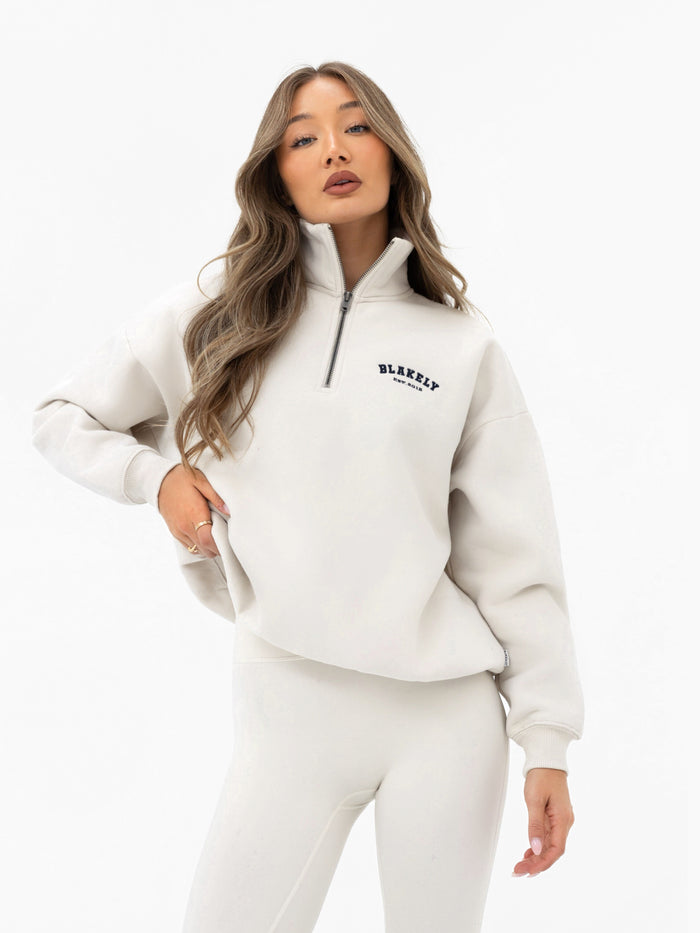 Heritage 1/4 Zip Jumper - Chalk