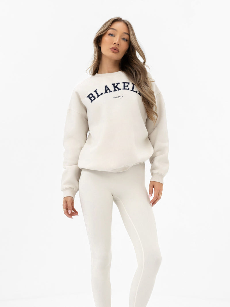 Varsity Oversized Jumper - Chalk