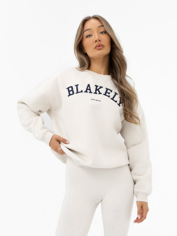 Varsity Oversized Jumper - Chalk
