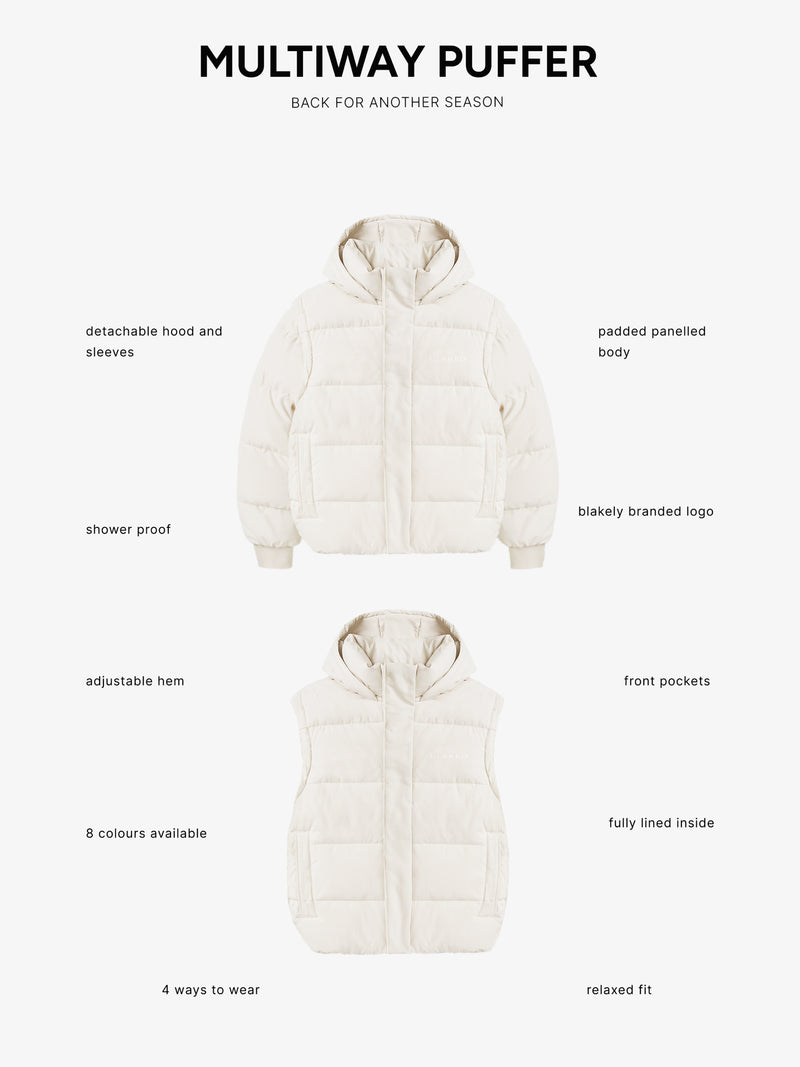 Multiway Puffer Coat 2 - Chalk