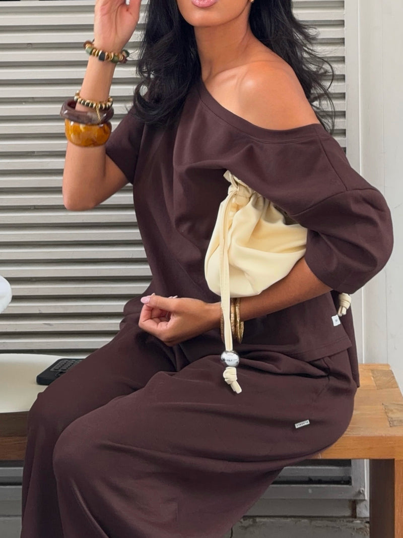 Cleo Off The Shoulder Top - Braun
