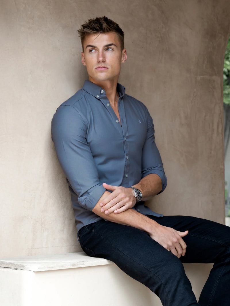 Conrad Long Sleeve Shirt - Stahlblau