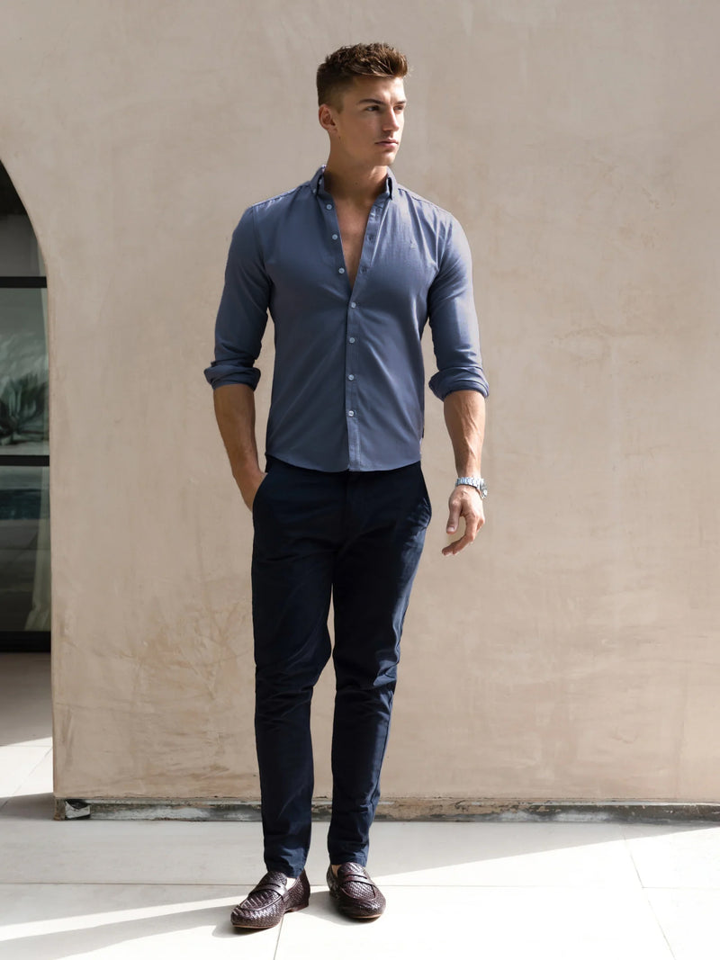 Conrad Long Sleeve Shirt - Stahlblau