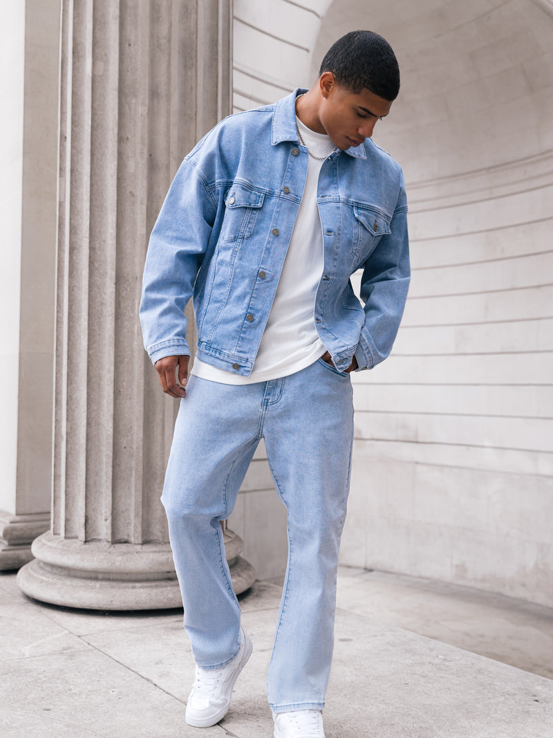 Blakely Denim Trucker Jacket - Washed Blue