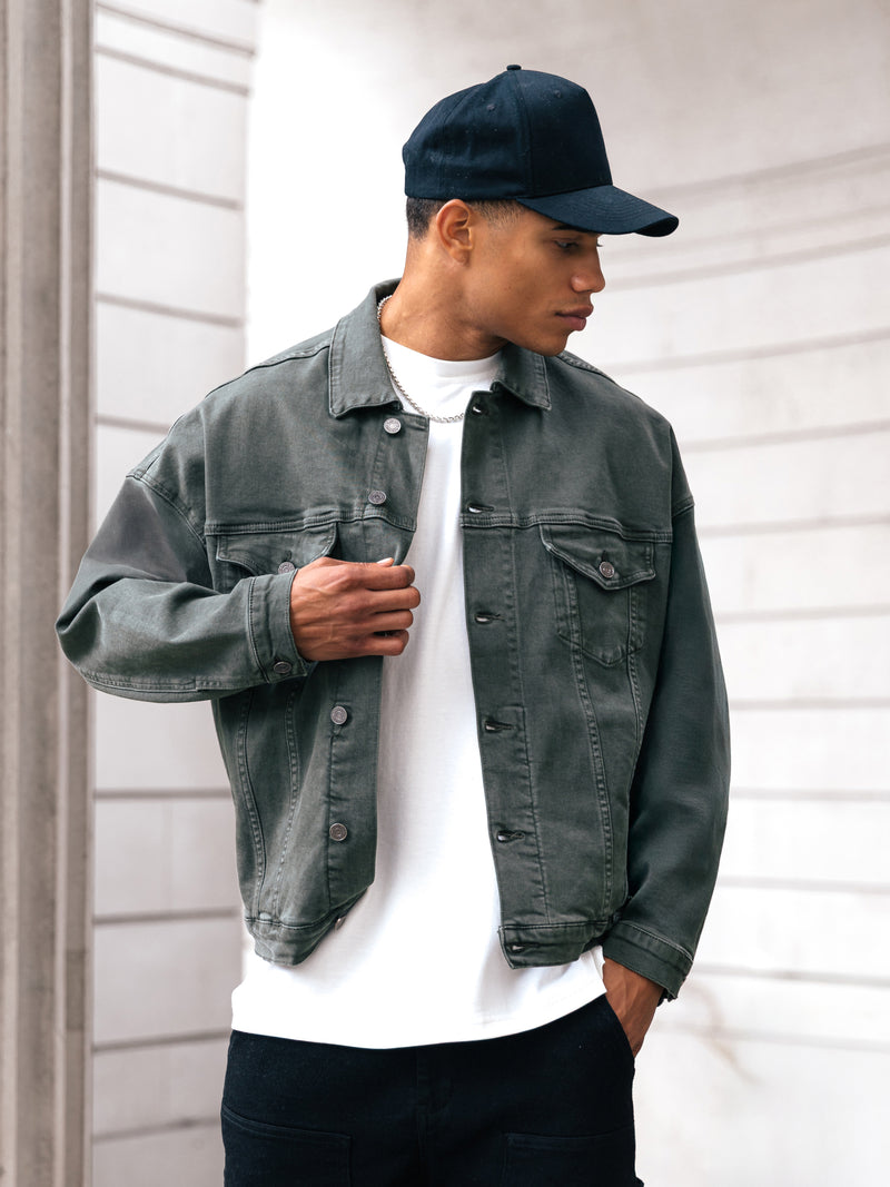 Blakely Denim Trucker Jacket - Olive Green