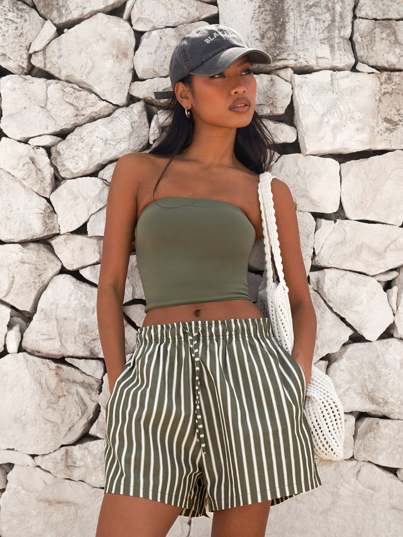 Kiara Stripe Shorts - Kakigroen