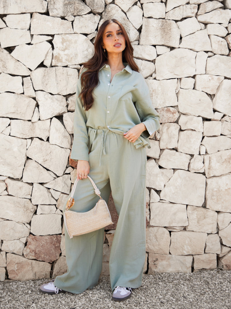 Mila Oversized Shirt - Soft Sage