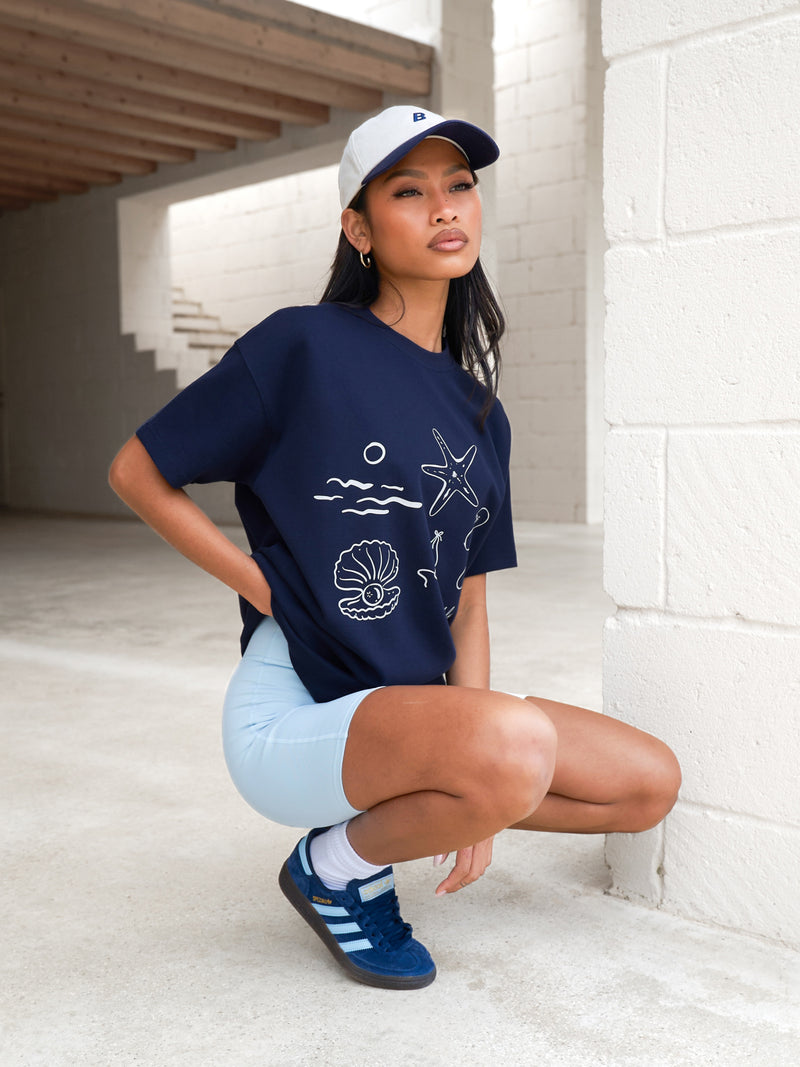 Mira Oversized T-Shirt - Dunkles Marineblau