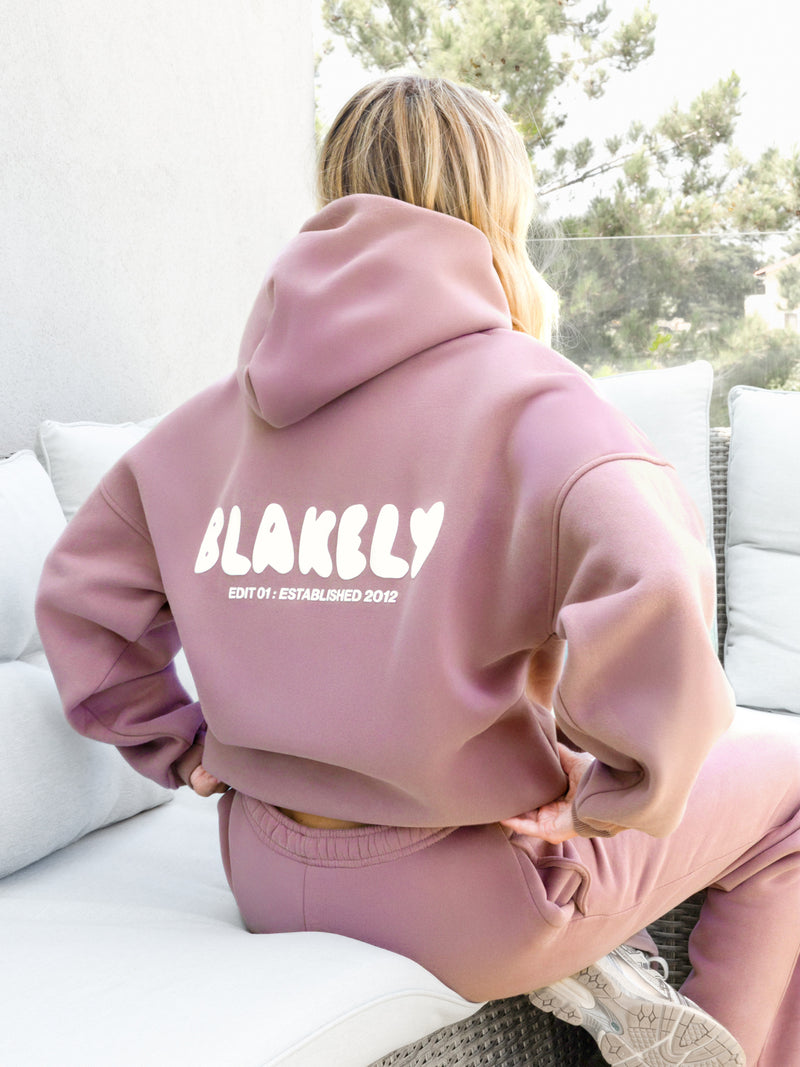 Cloud Print Oversized Hoodie - Altrosa