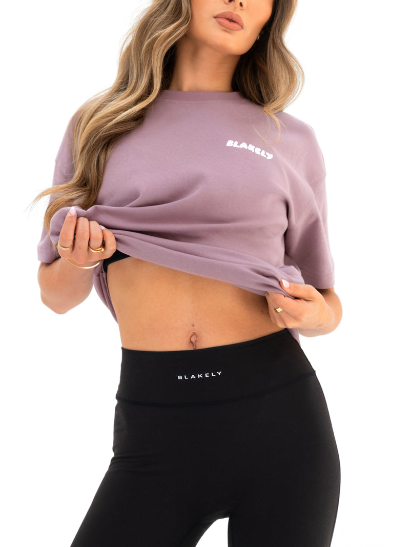 Cloud Print Oversized T-Shirt - Dusty Pink