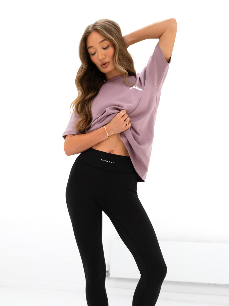 Cloud Print Oversized T-Shirt - Dusty Pink