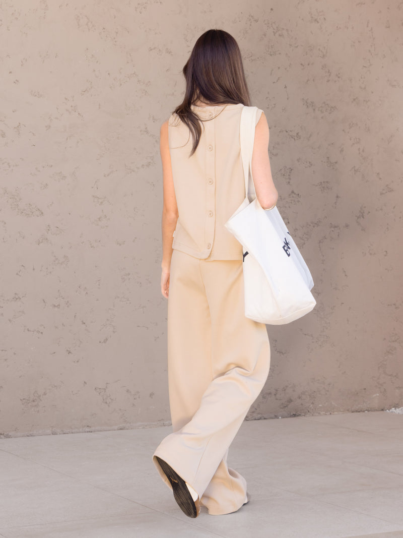 Emmy Wide Leg Trousers - Hellbraun