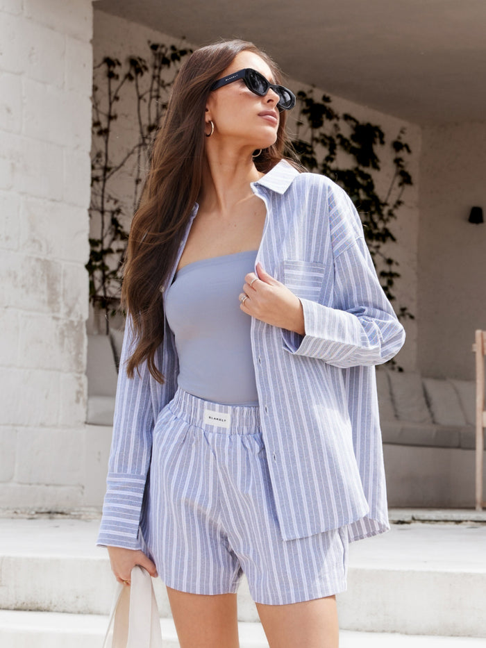 Elena Stripe Shirt - Blue