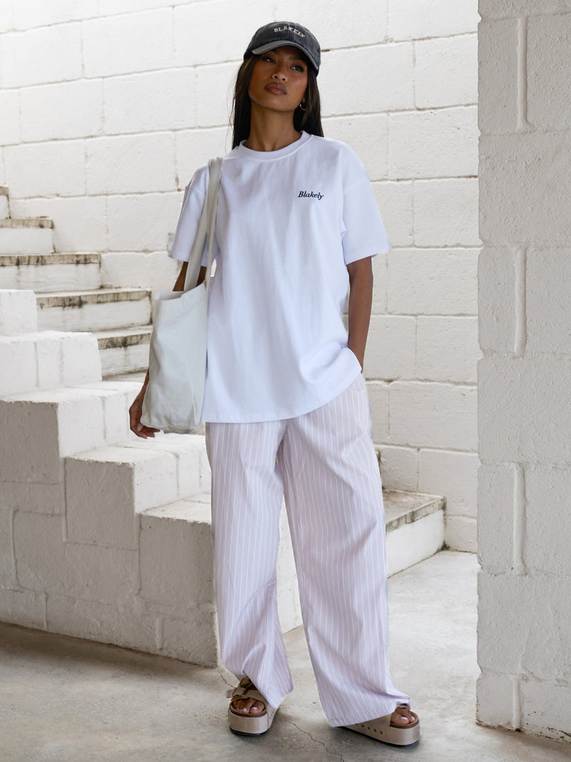Elodie Stripe Trousers - Helles Flieder