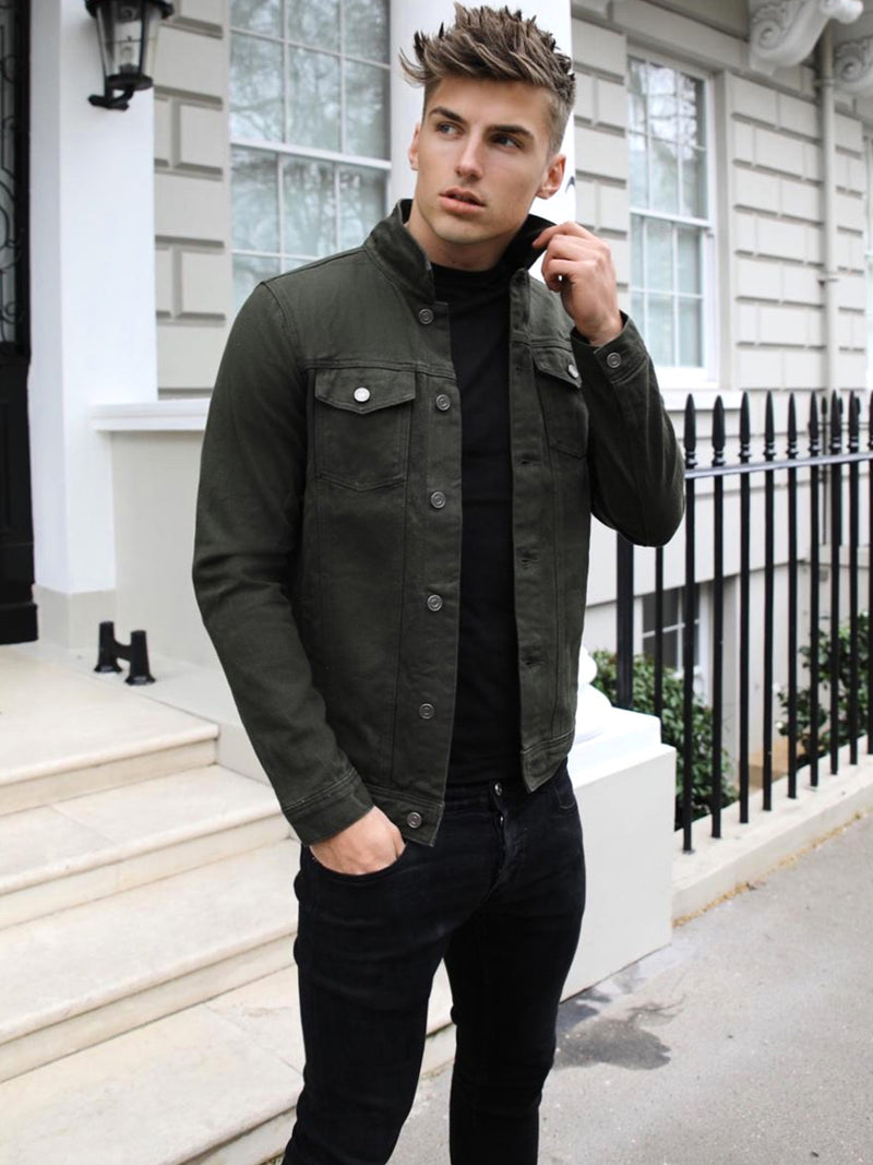 Alberta Denim Jacket - Khaki Green