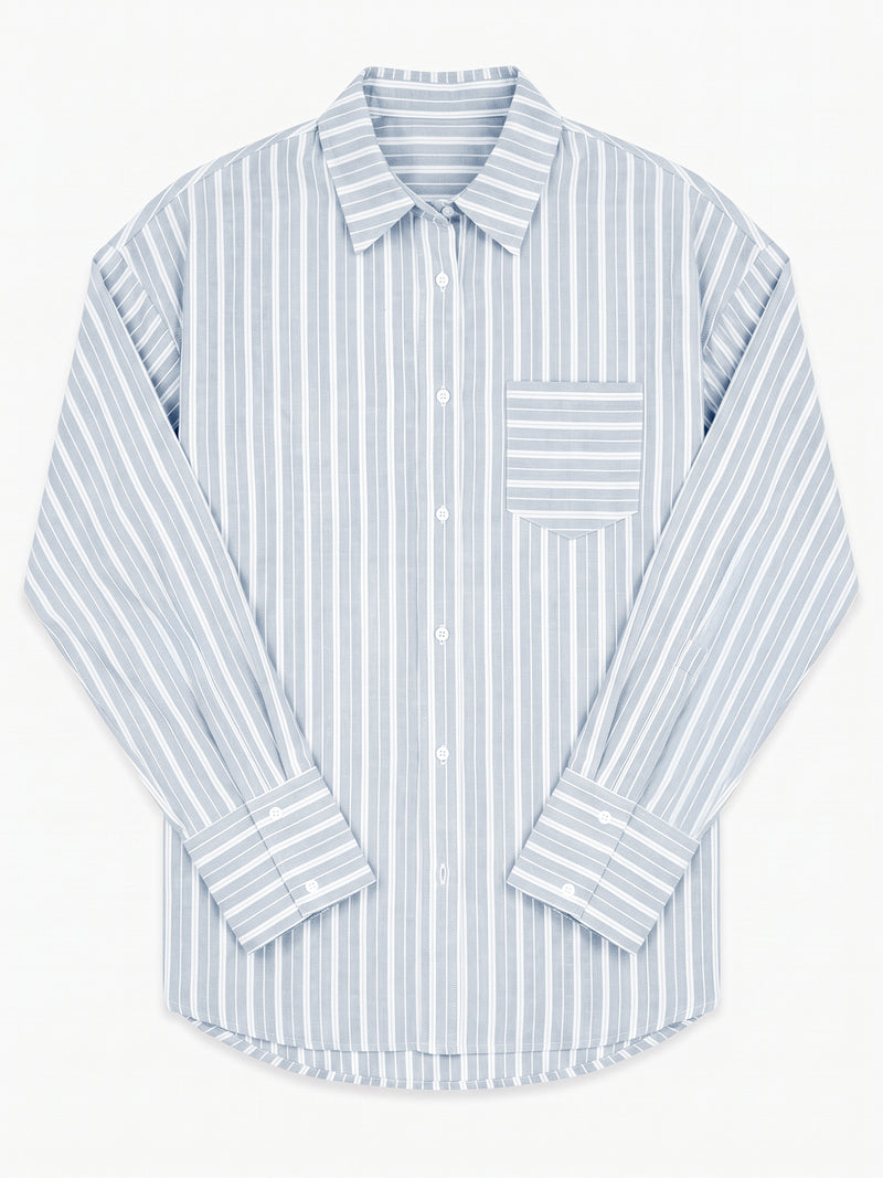 Elena Stripe Shirt - Bleue