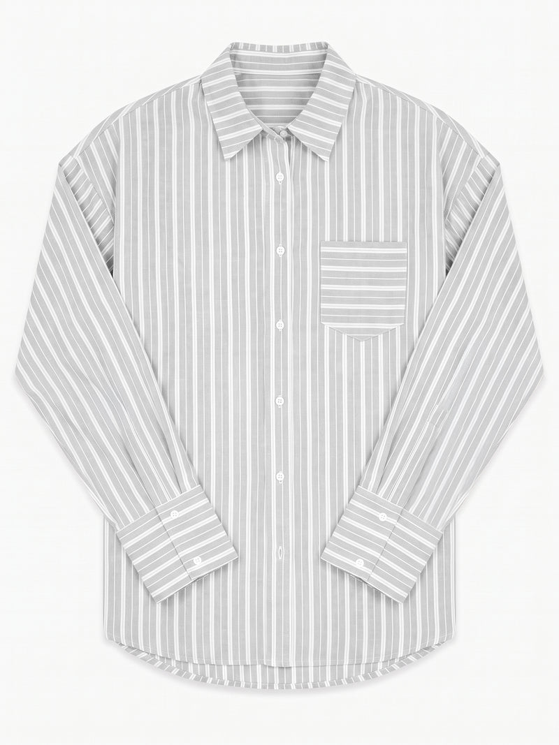 Elena Stripe Shirt - Grey