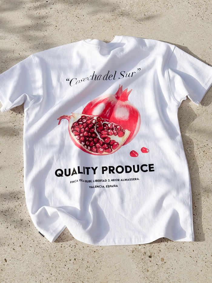 Posy Pomegranate Oversized T-Shirt - Wit
