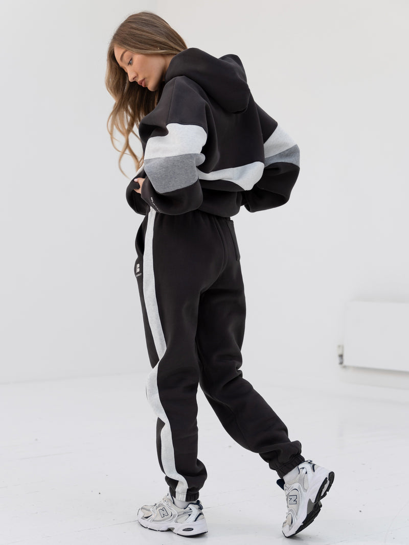 Panel Hoodie & Sweatpants Set - Graphite