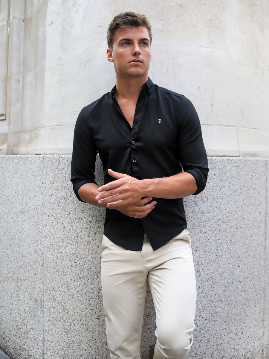 Farringdon Long Sleeve Shirt - Black