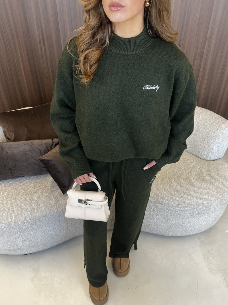 Oversized Knitted Jumper - Dunkelgrün