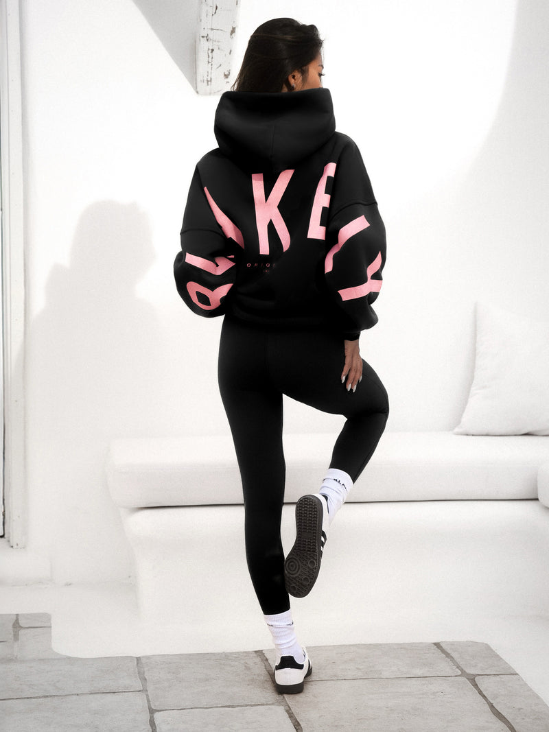 Members Isabel Oversized Hoodie - Black & Pink