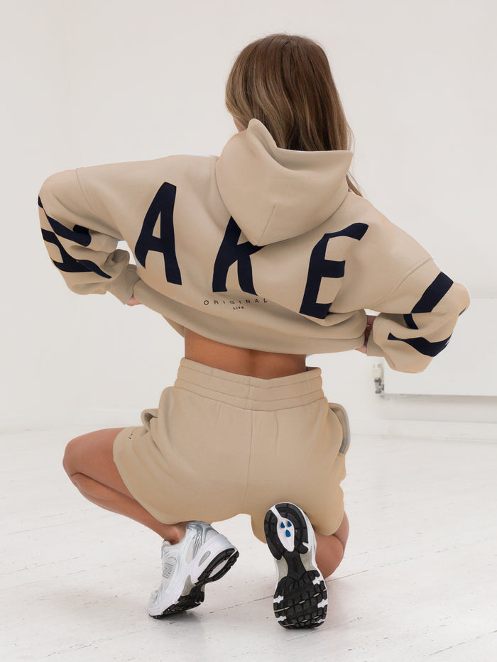 Isabel Hoodie & Jogger Shorts Set - Tan