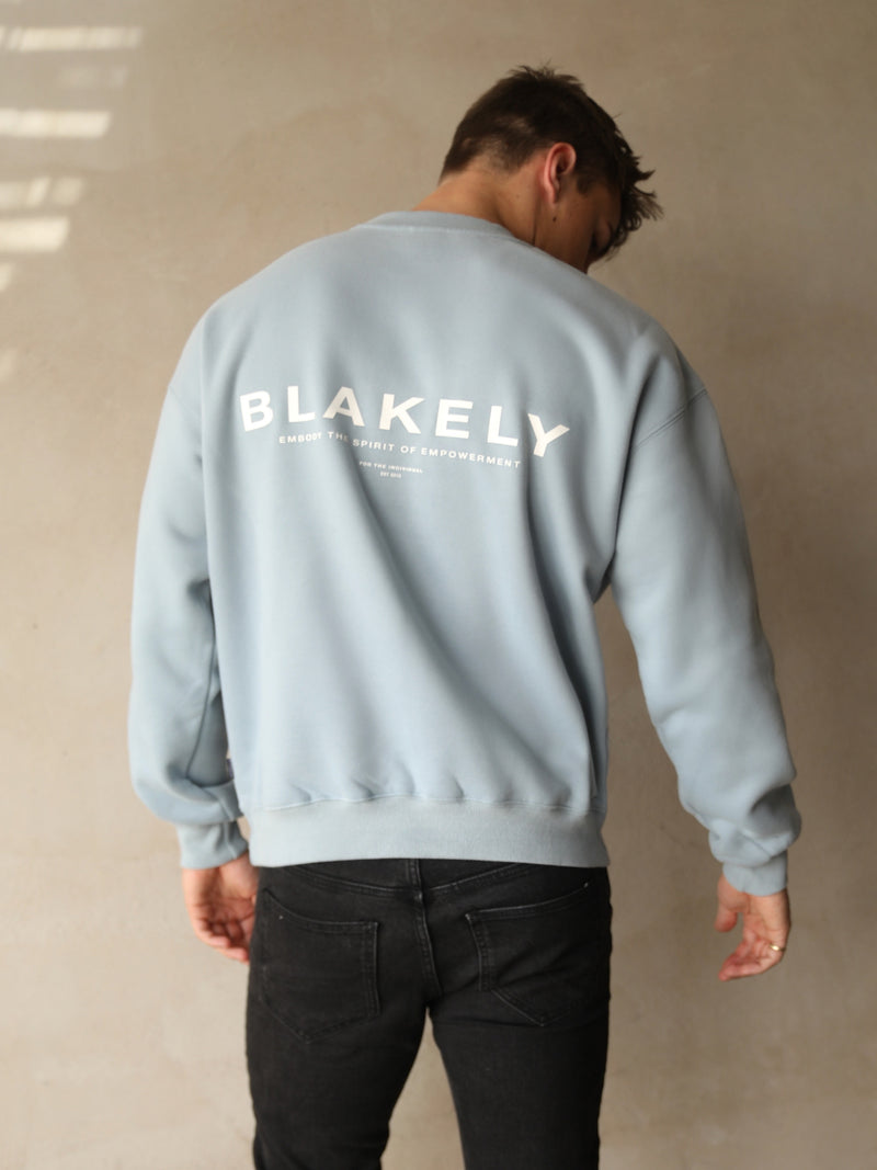 Statement Relaxed Jumper - Ice Blue