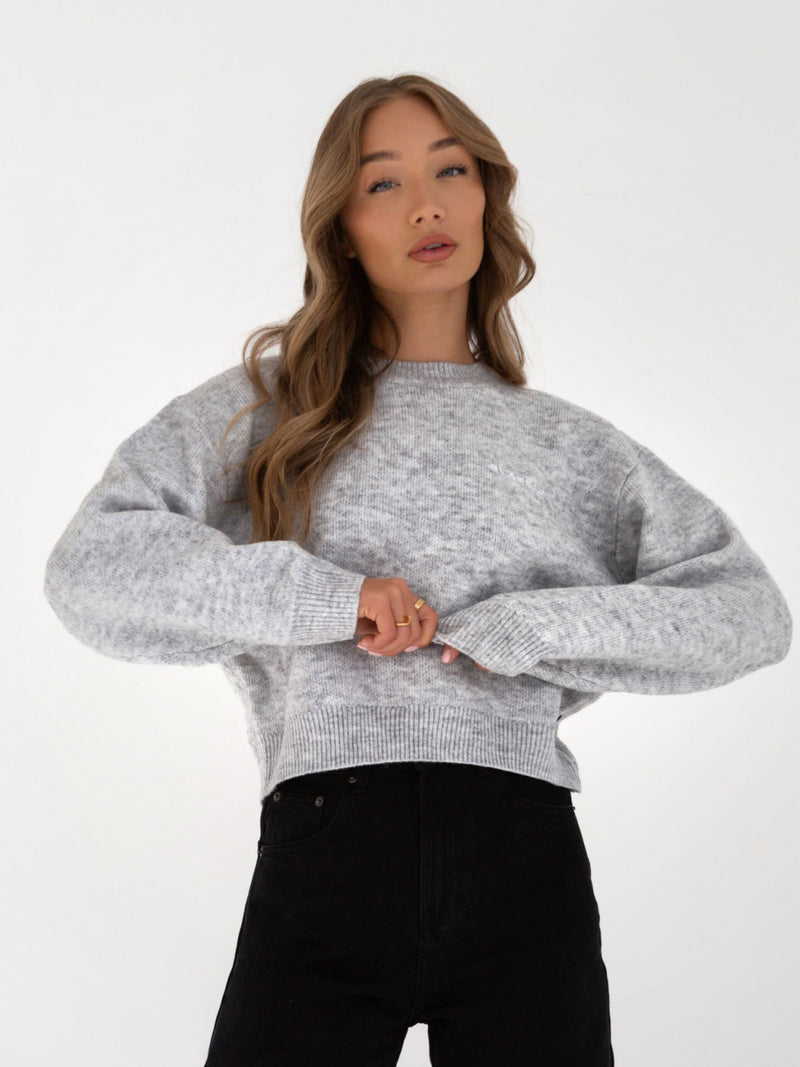 Elara Knitted Jumper - Marl Grey