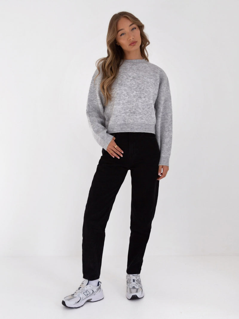 Elara Knitted Jumper - Marl Grey