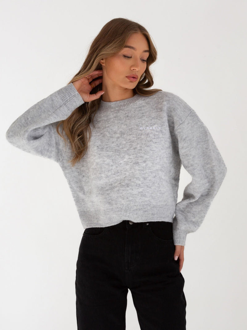 Elara Knitted Jumper - Marl Grey