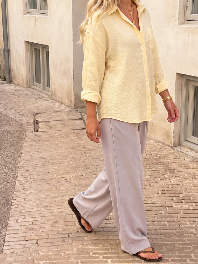 Mila Oversized Shirt - Boter Geel
