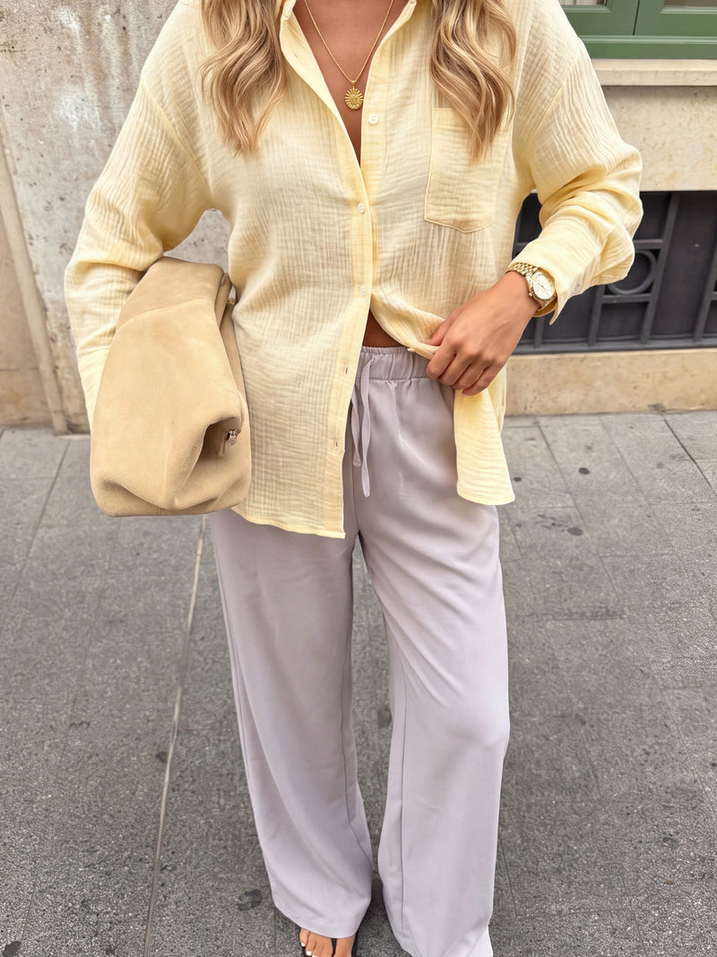 Mila Oversized Shirt - Boter Geel