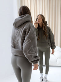 Borg Isabel Oversized Hoodie - Safarigroen